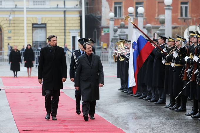Predsednik Pahor in gospa Pe�ar na uradnem obisku v Sloveniji gostita predsednika Republike Ciper Anastasiadesa s soprogo